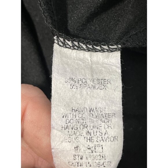 Reb In J Button Front Blouse Size Small Ruffled Sleeve Knot Front Black Feminine - Picture 5 of 7